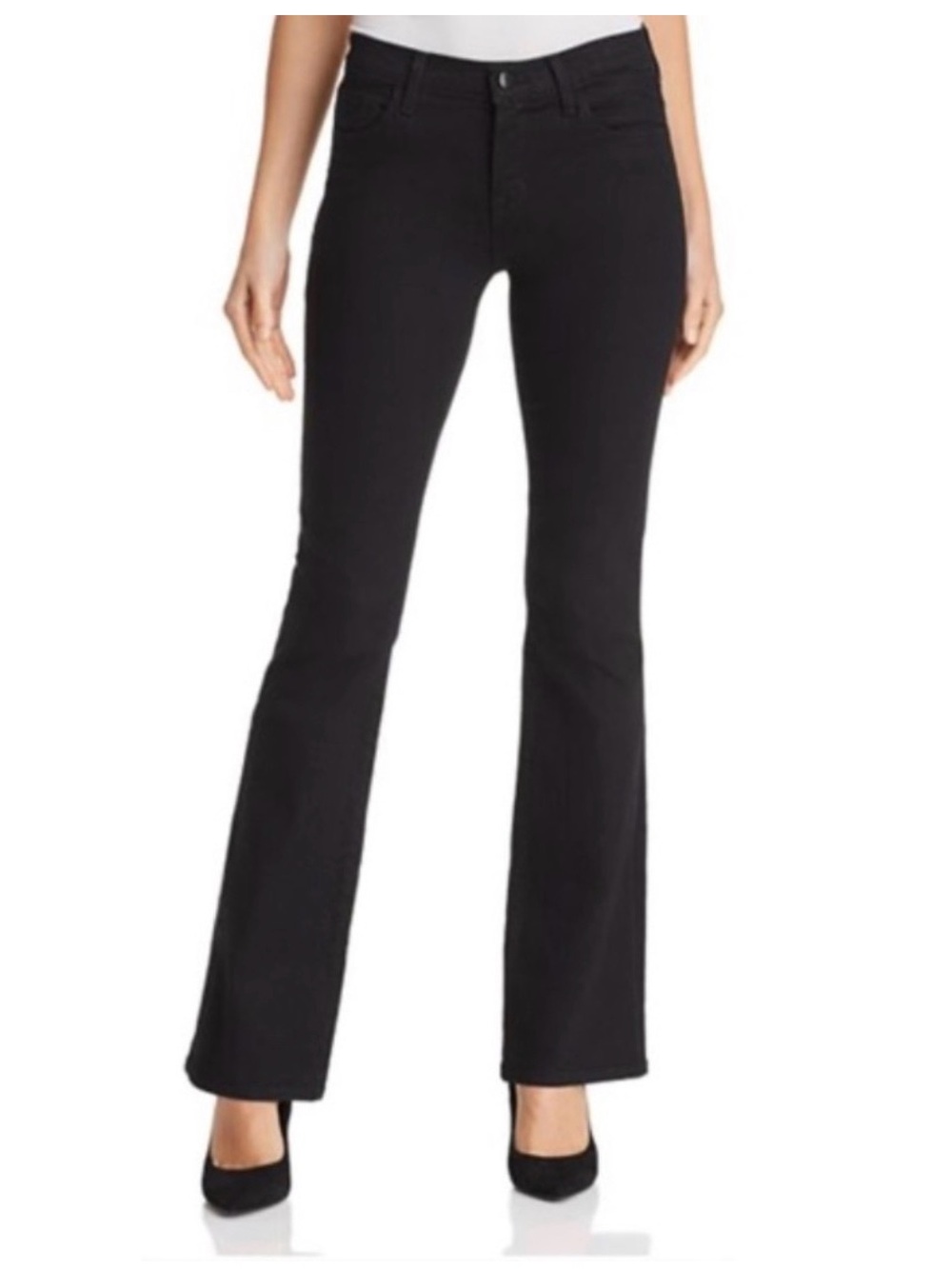 J Brand Sallie Mid Rise Boot Cut Jeans Vanity Black Size 30